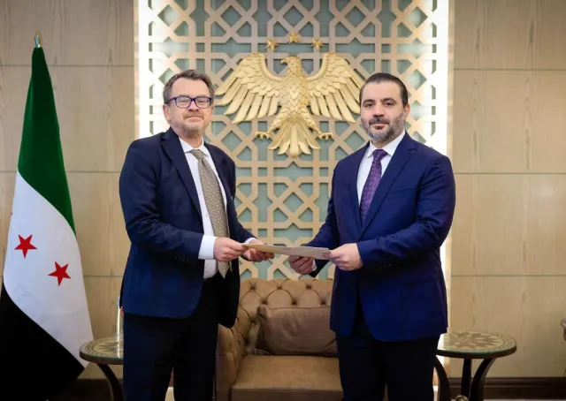 استقبل وزير الخارجية والمغتربين السيد أسعد حسن الشيباني سعادة السيد ستيفانو رافانيان سفير جمهورية إيطاليا المعيّن لدى الجمهورية العربية السورية