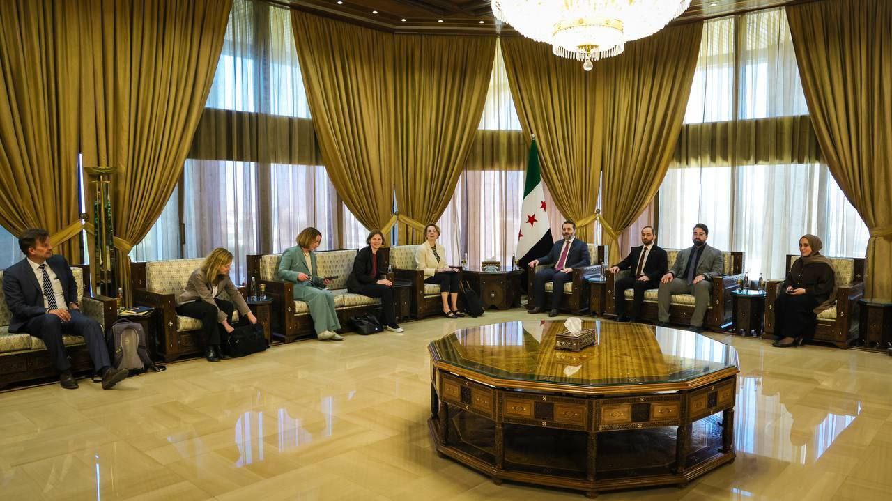 Minister of Foreign Affairs and Expatriates Asaad Hassan Al-Shaibani Meets in Damascus with Ms. Christine Toetzke