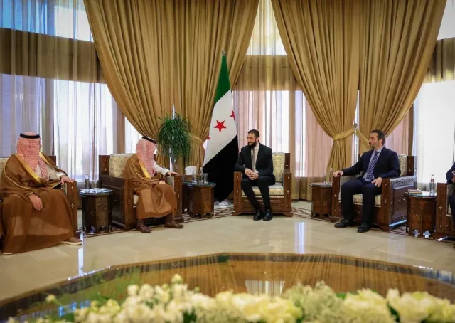  His Excellency The President of The Republic, Mr. Ahmed Al-Shara, Receives , His Highness Prince Faisal bin Farhan