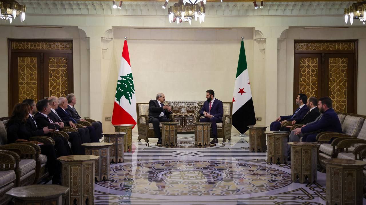 فخامة رئيس الجمهورية العربية السورية ووزير الخارجية والمغتربين يستقبلان رئيس مجلس الوزراء اللبناني