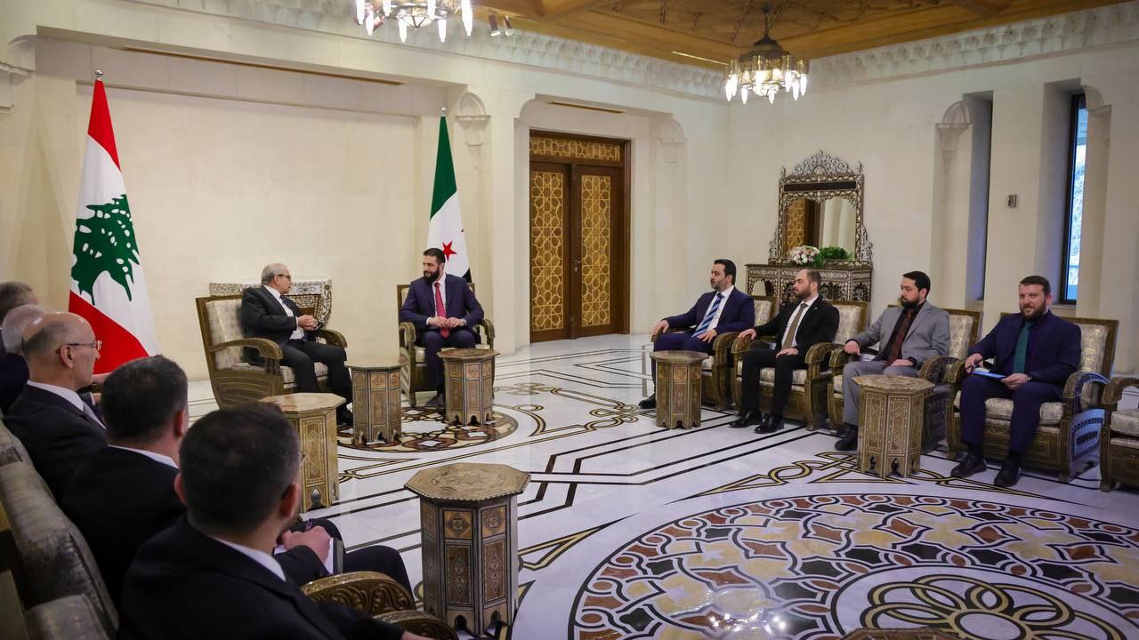 فخامة رئيس الجمهورية العربية السورية ووزير الخارجية والمغتربين يستقبلان رئيس مجلس الوزراء اللبناني