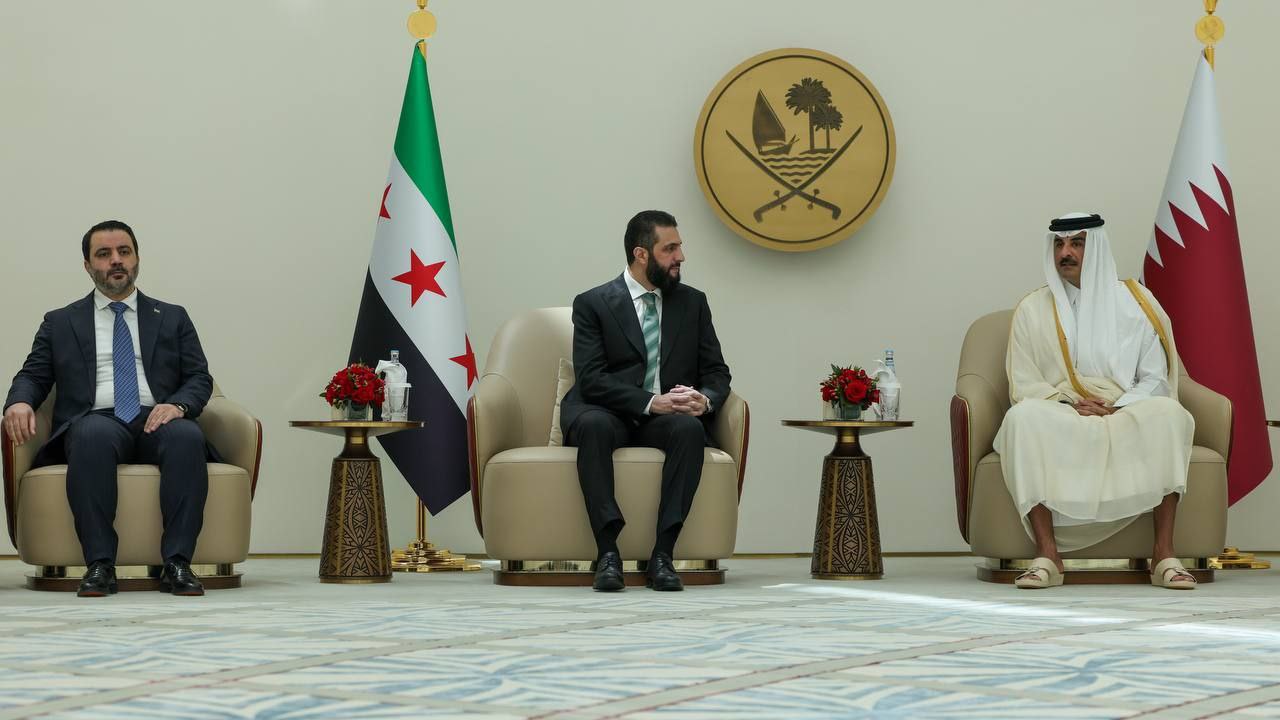 وصول فخامة رئيس الجمهورية السيد أحمد الشرع ووزير الخارجية السيد أسعد الشيباني دولة قطر