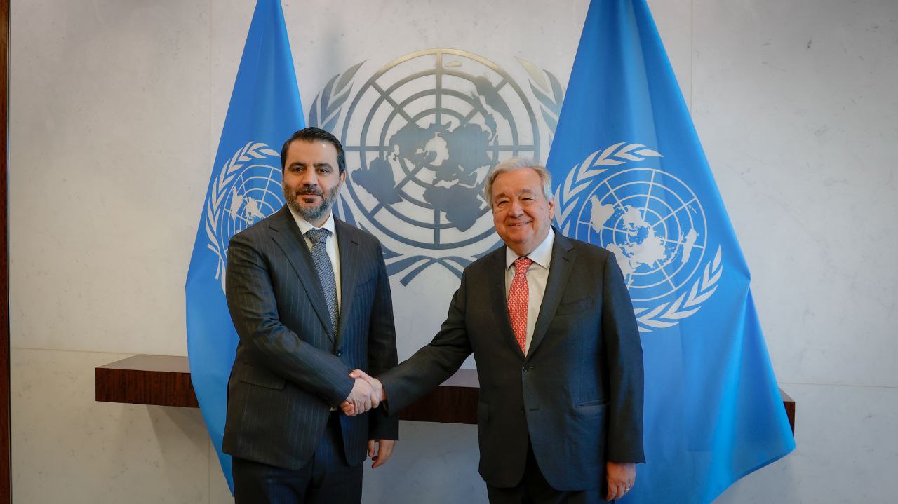 التقى وزير الخارجية والمغتربين  بالأمين العام للأمم المتحدة 