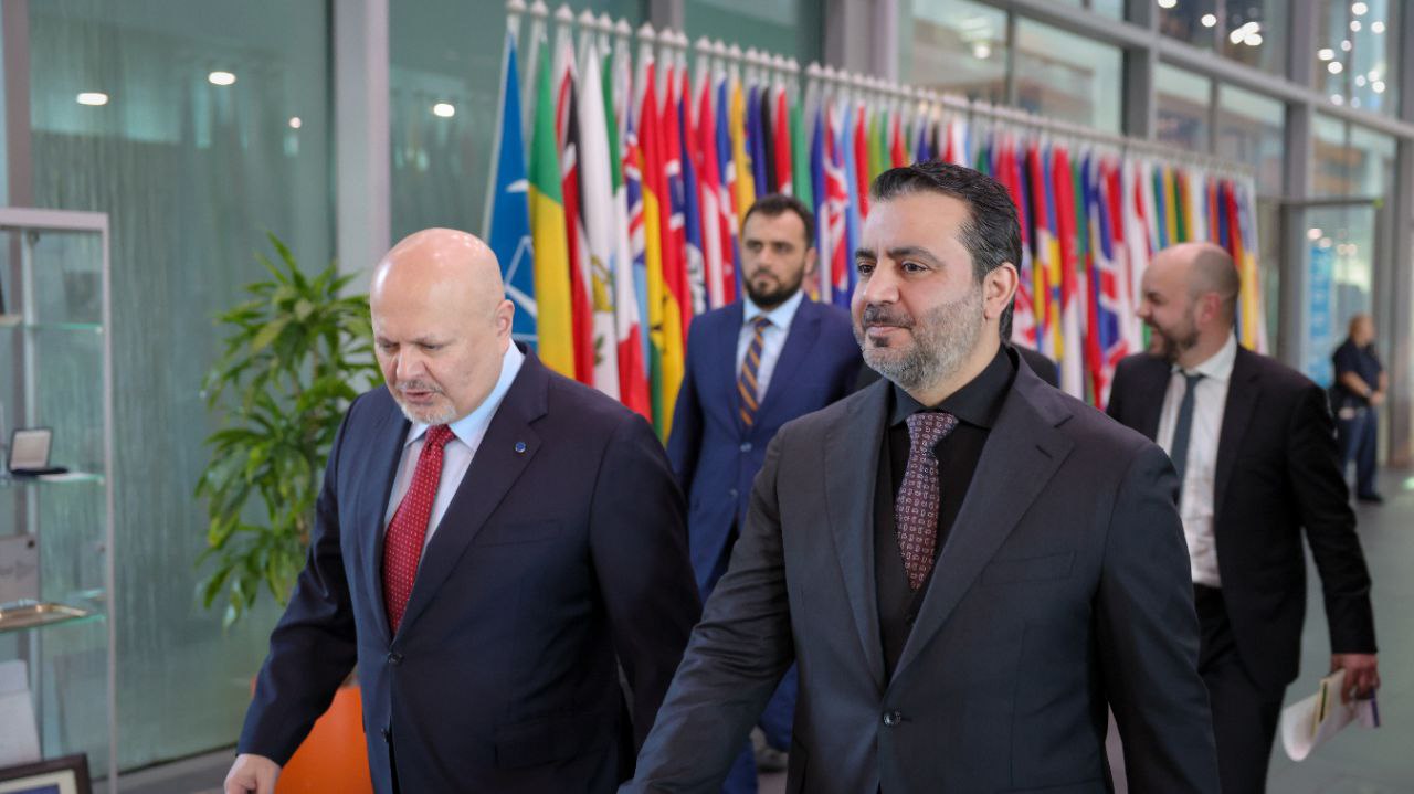 Foreign Minister Asaad Al-Shaibani Meets with Karim Ahmad Khan, President of The International Criminal Court in The Netherlands