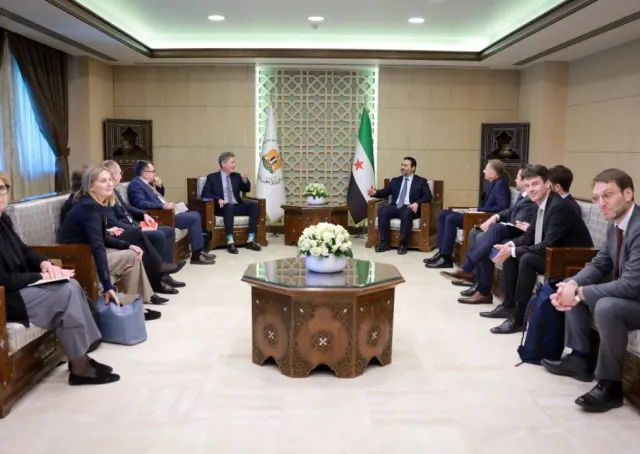 اجتماع وزير الخارجية السيد أسعد الشيباني في العاصمة دمشق بالبعثات الدبلوماسية من قارة أوربا