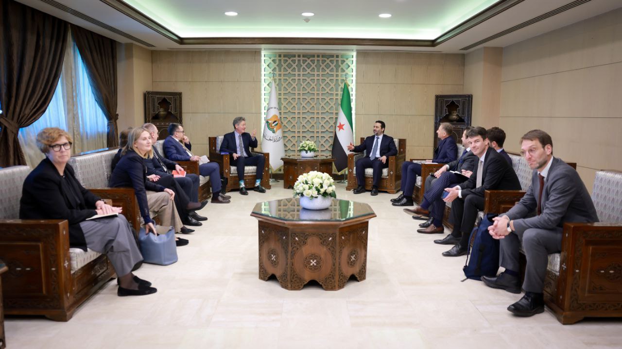 اجتماع وزير الخارجية السيد أسعد الشيباني في العاصمة دمشق بالبعثات الدبلوماسية من قارة أوربا