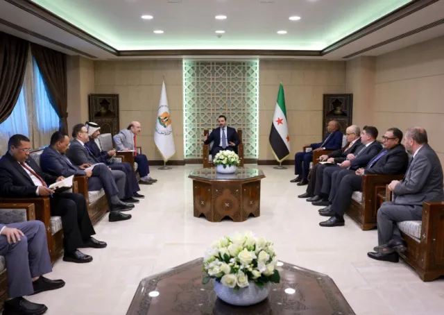 لقاء وزير الخارجية السيد أسعد الشيباني في دمشق بالبعثات الدبلوماسية من أقطار الوطن العربي وتركيا وأذربيجان