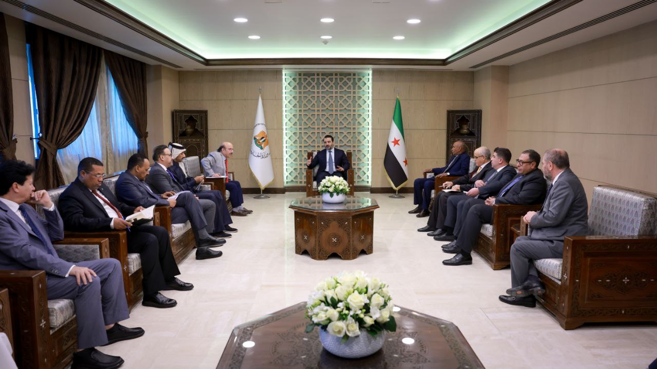 لقاء وزير الخارجية السيد أسعد الشيباني في دمشق بالبعثات الدبلوماسية من أقطار الوطن العربي وتركيا وأذربيجان