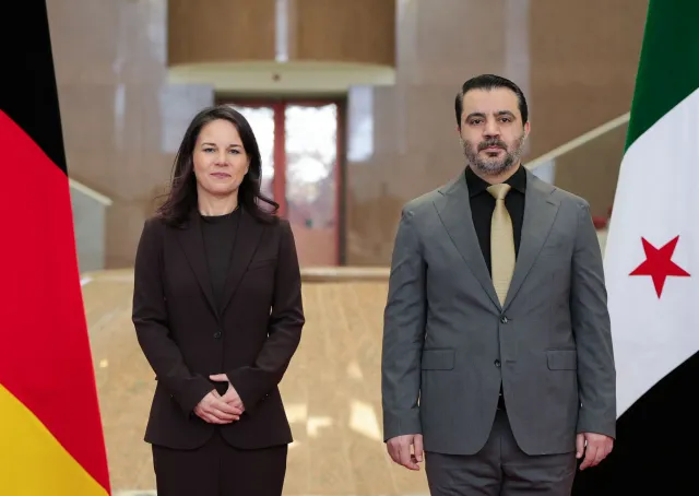 رئيس الجمهورية السيد أحمد الشرع ووزير الخارجية السيد أسعد الشيباني يستقبلان وفداً من جمهورية ألمانيا الاتحادية