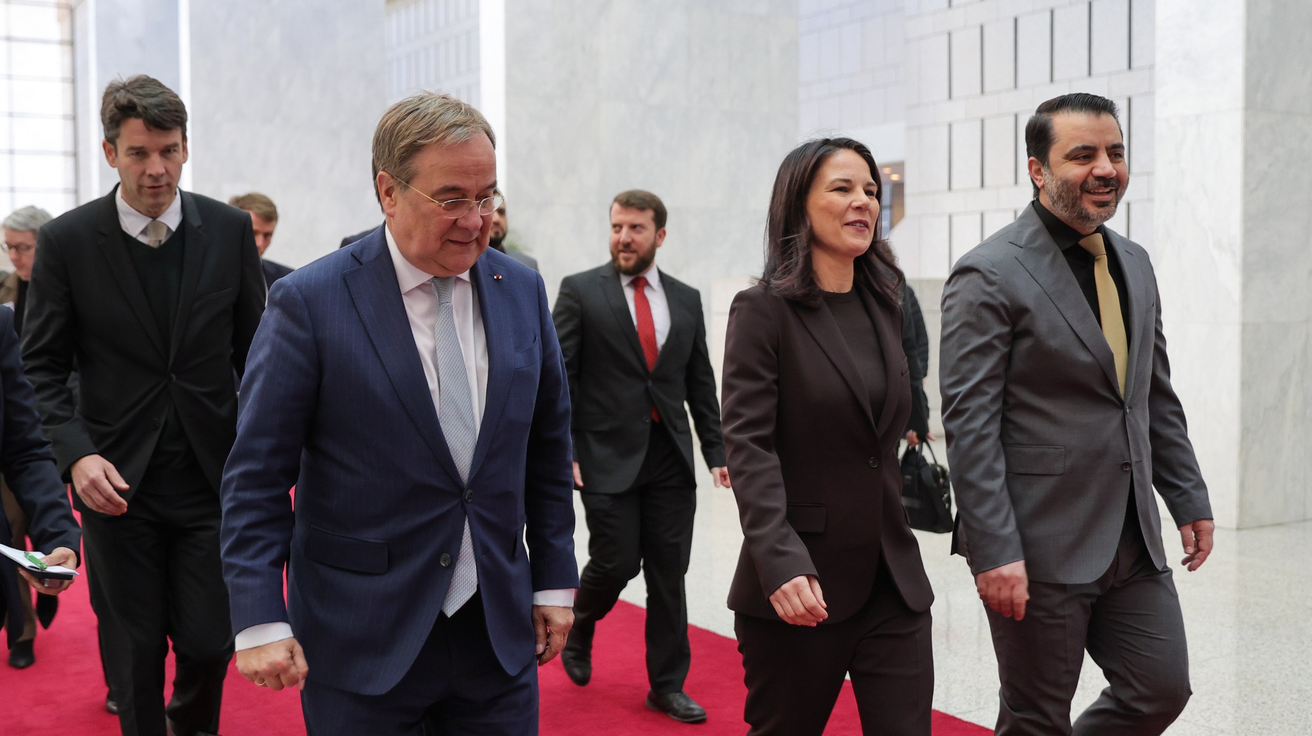 President Ahmed Al-Sharaa and Foreign Minister Asaad al-Shaibani Receive Delegation from The Federal Republic of Germany