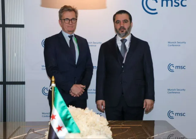 وزير الخارجية السيد أسعد الشيباني يلتقي السفير فينافيسير الممثل الدائم لإمارة ليشتينشتاين لدى الأمم المتحدة