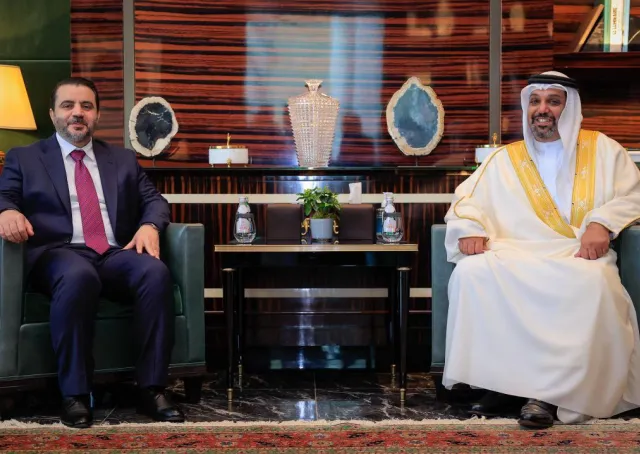 Foreign Minister al-Shaibani Meets with Bahraini Minister of Finance and Economy, Sheikh Salman bin Khalifa Al Khalifa, in The Bahraini Capital, Manama