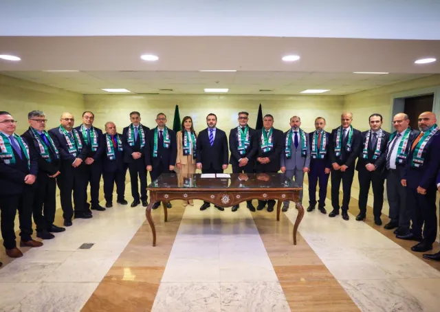 Foreign Minister  al-Shaibani Meets with Diplomats Who Defected from The Former Regime and Signs  Decision to Reinstate Them to The Staff of the Ministry of Foreign Affairs and Expatriates