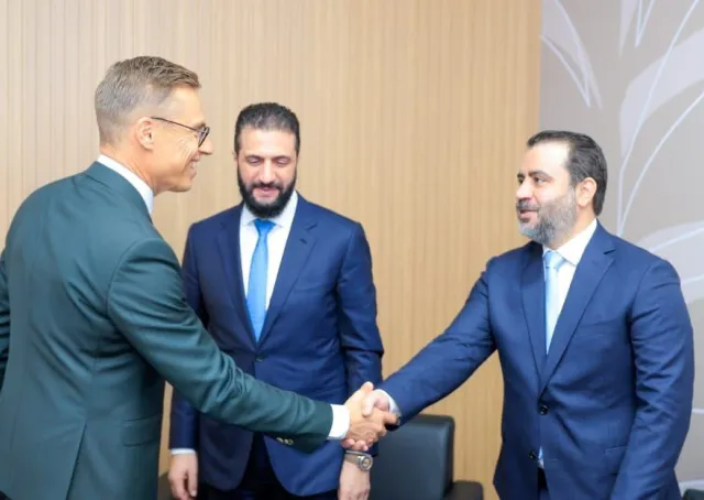 التقى السيد الرئيس أحمد الشرع رئيس جمهورية فلندا السيد ألكسندر ستوب، وذلك بحضور وزير الخارجية والمغتربين السيد أسعد حسن الشيباني