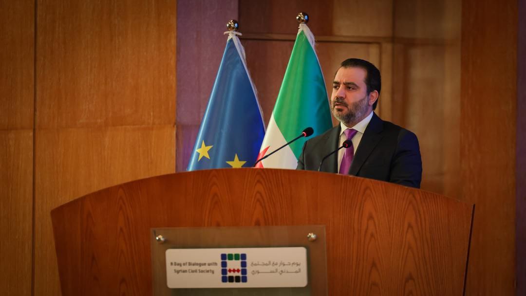 وزير الخارجية والمغتربين السيد أسعد حسن الشيباني يفتتح مؤتمر "يوم حوار مع المجتمع المدني السوري"