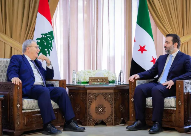 استقبل وزير الخارجية والمغتربين السيد أسعد حسن الشيباني ووزير العدل الدكتور مظهر الويس في العاصمة دمشق نائب رئيس مجلس الوزراء اللبناني السيد طارق متري