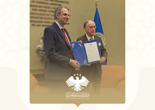 تفعيل البعثة الدائمة للجمهورية العربية السورية لدى منظمة حظر الأسلحة الكيميائية (opcw) وتعيين الدكتور محمد كتوب مندوباً دائماً لسوريا لدى المنظمة