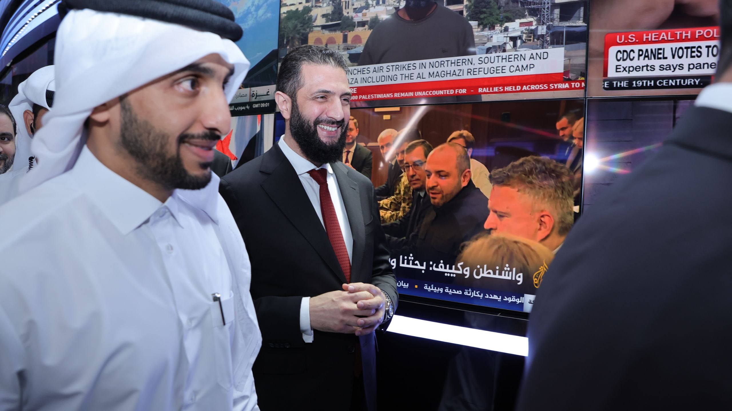 President Ahmed al-Sharaa Visits The Headquarters of Al Jazeera Channel in The Qatari Capital, Doha