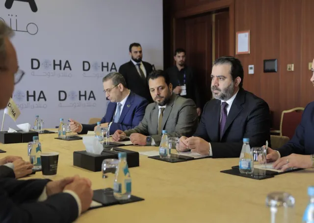 Foreign Minister Asaad Hassan al-Shaibani Meets with His Norwegian Counterpart, Espen Barth Eide, in The Qatari Capital, Doha