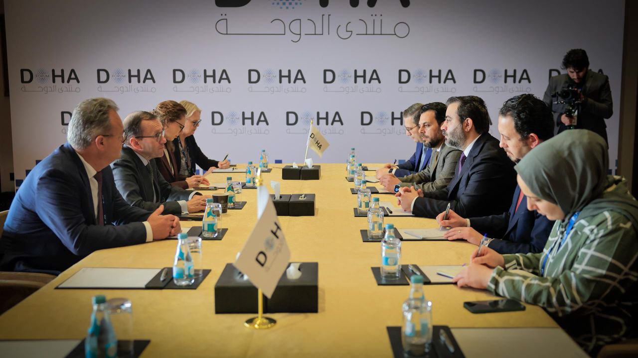 Foreign Minister Asaad Hassan al-Shaibani Meets with His Norwegian Counterpart, Espen Barth Eide, in The Qatari Capital, Doha