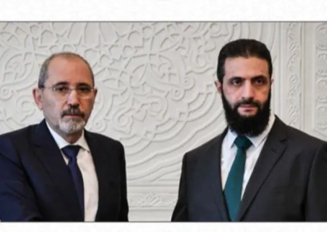 القائد أحمد الشرع ووزير الخارجية السوري يلتقيان نائب رئيس الوزراء ووزير الخارجية الأردني