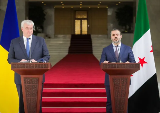 مؤتمر صحفي لمعالي وزير الخارجية السيد أسعد الشيباني ونظيره الأوكراني السيد أندريه سيبيغا 