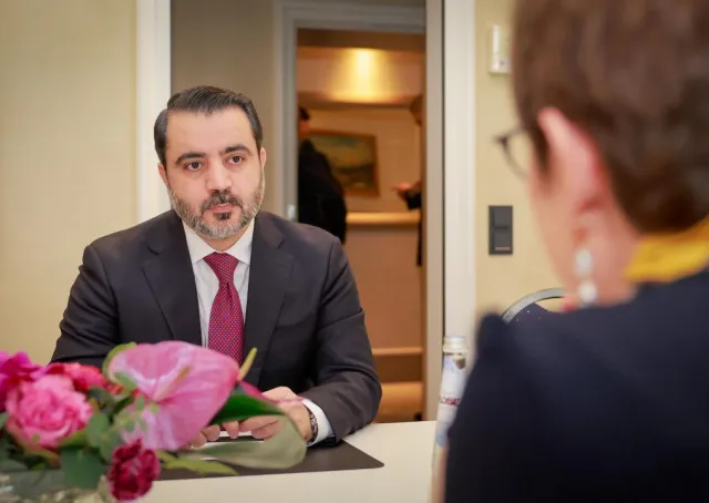  Minister al-Shaibani Meets with EBRD President at Munich Security Conference