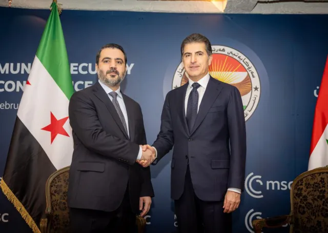 اجتمع وزير الخارجية والمغتربين السيد أسعد حسن الشيباني مع رئيس إقليم كردستان العراق السيد نيجيرفان بارزاني