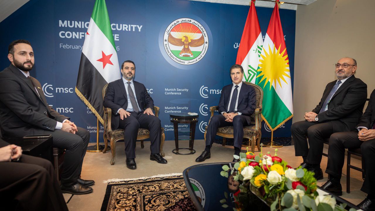 اجتمع وزير الخارجية والمغتربين السيد أسعد حسن الشيباني مع رئيس إقليم كردستان العراق السيد نيجيرفان بارزاني