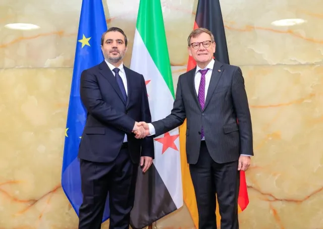 التقى وزير الخارجية والمغتربين السيد أسعد حسن الشيباني في برلين نظيره الألماني السيد يوهان فاديفول