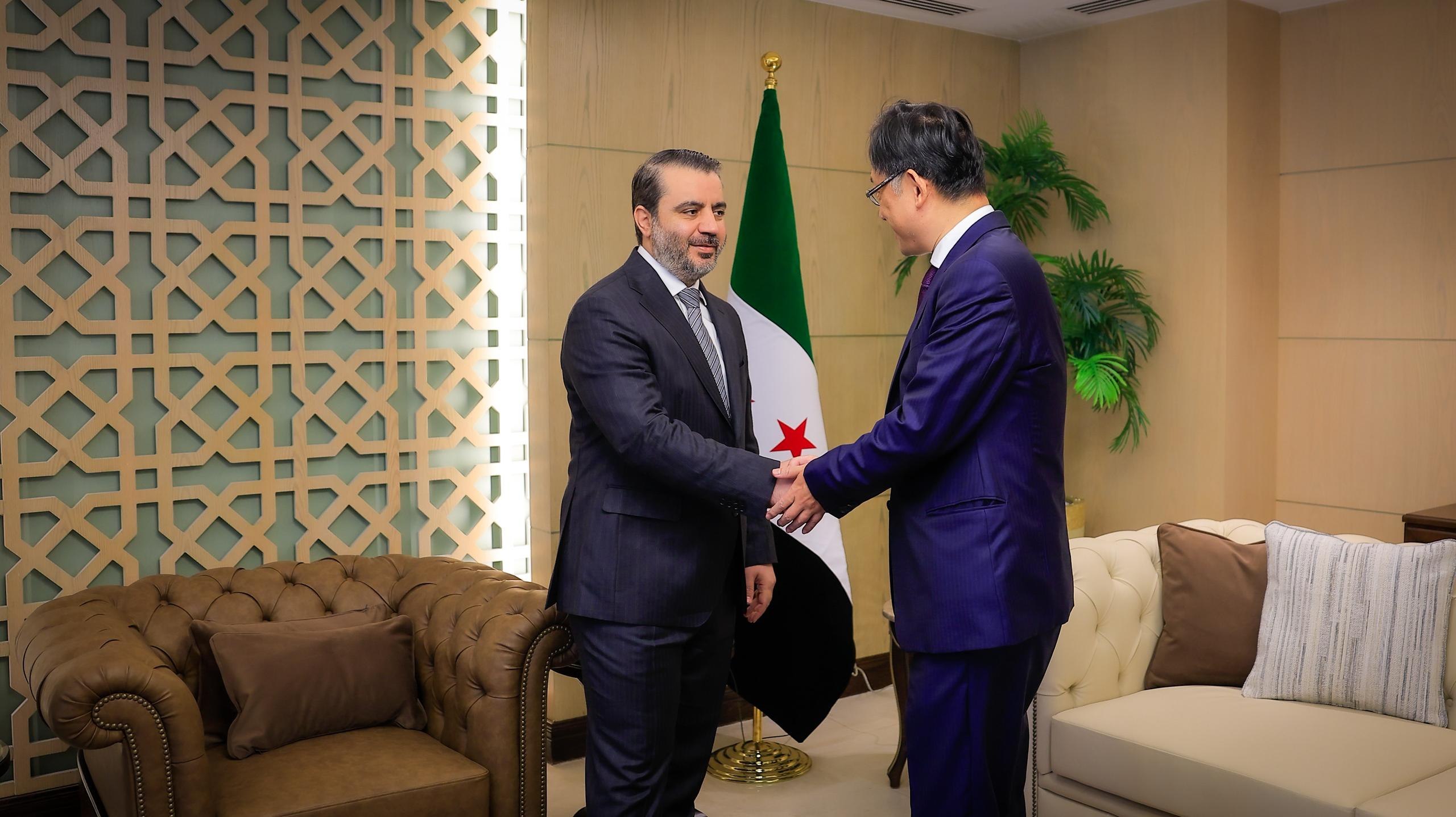 Foreign Minister Al-Shaibani Receives Chinese Ambassador in Damascus