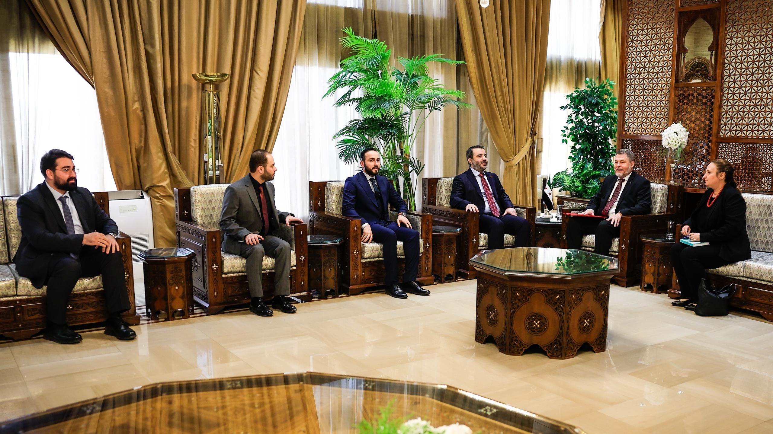 .Minister of Foreign Affairs and Expatriates, Mr. Asaad Hassan Al-Shaibani, receives the Chargé d'Affaires of the Embassy of the Czech Republic to the Syrian Arab Republic, Mr. Vítéslav Pińka