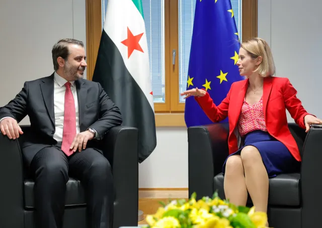 اجتمع وزير الخارجية والمغتربين السيد أسعد حسن الشيباني مع الممثلة العليا للاتحاد الأوروبي للشؤون الخارجية والسياسة الأمنية السيدة كايا كالاس