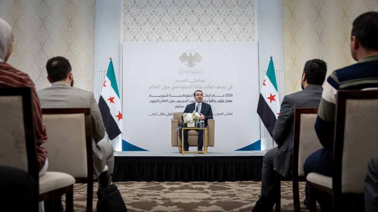 وزير الخارجية والمغتربين السيد أسعد حسن الشيباني، يلتقي بعدد من أبناء الجالية السورية في المملكة المغربية