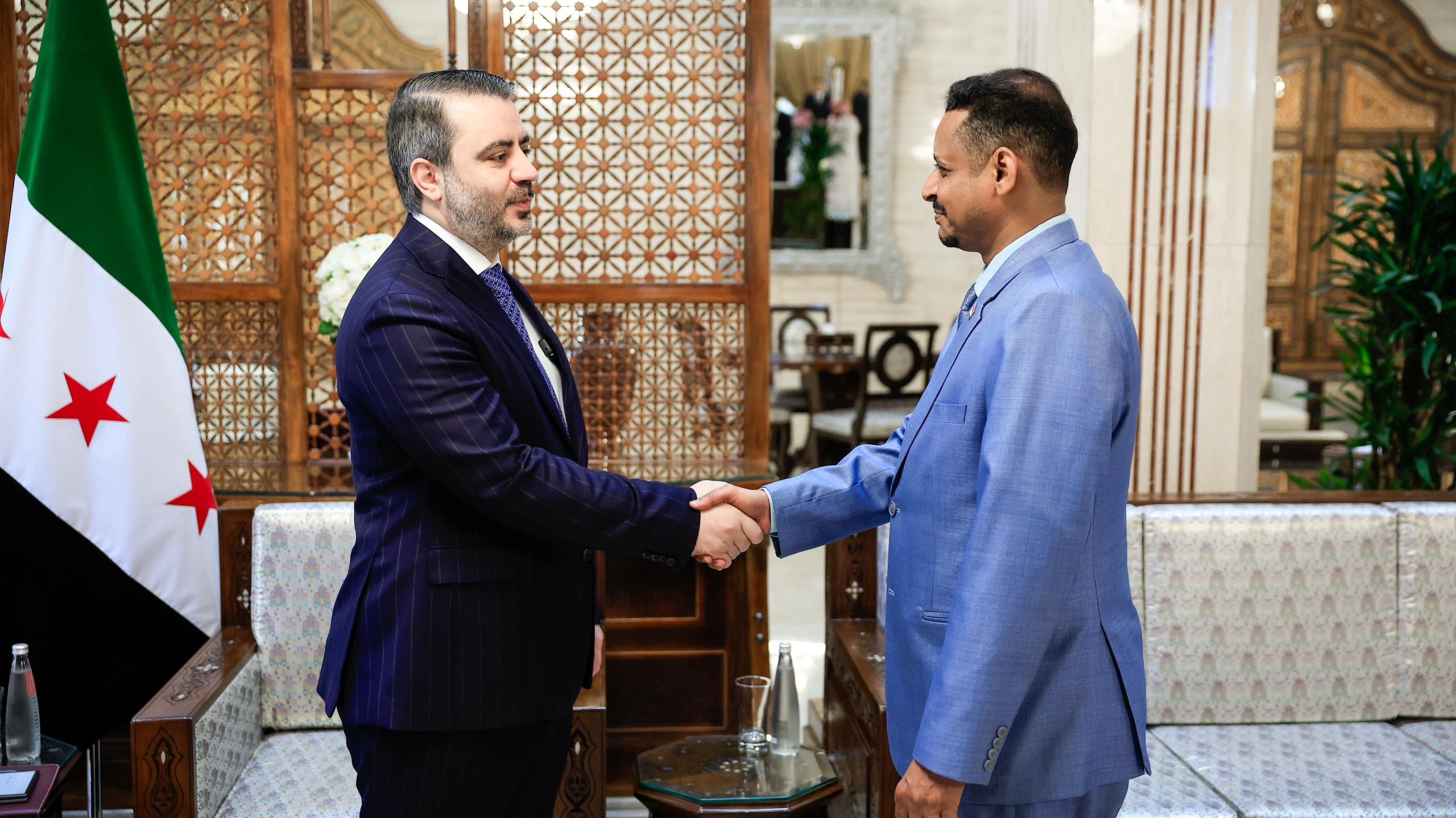 Minister of Foreign Affairs and Expatriates Asaad Hassan Al-Shaibani receives ambassadors of Arab and Islamic countries in Damascus