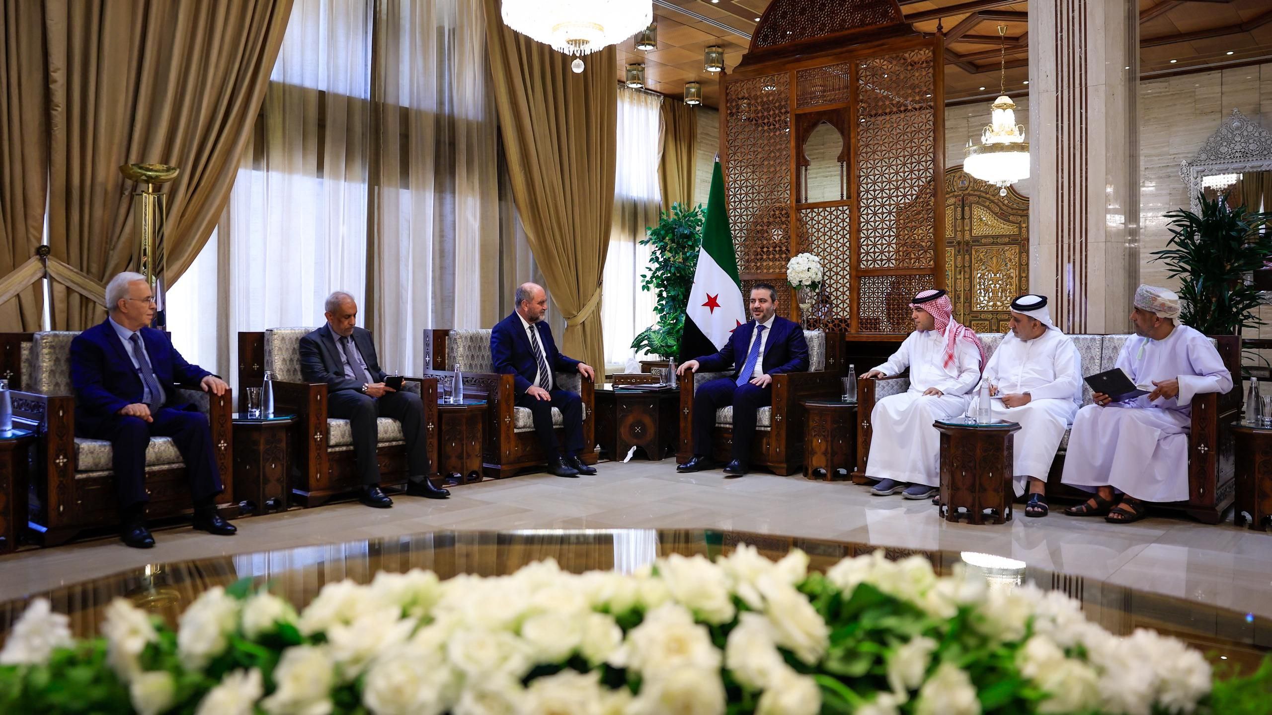 Minister of Foreign Affairs and Expatriates Asaad Hassan Al-Shaibani receives ambassadors of Arab and Islamic countries in Damascus