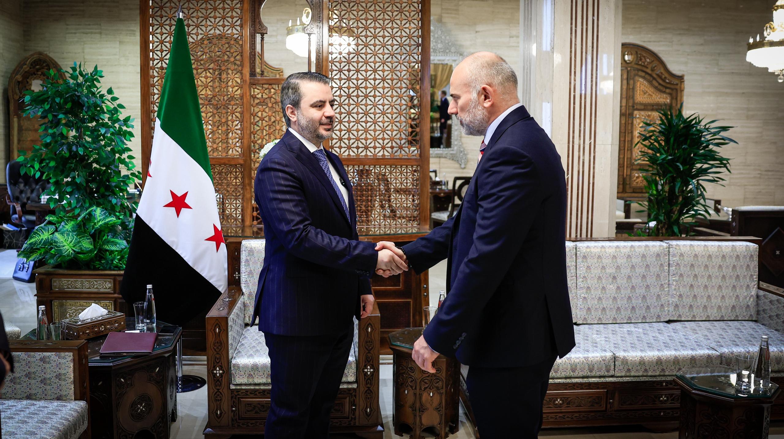 Foreign Minister and Expatriates Minister Asaad Hassan Al-Shaibani Meets with  Ambassadors from European, Asian and American Countries in The Capital Damascus