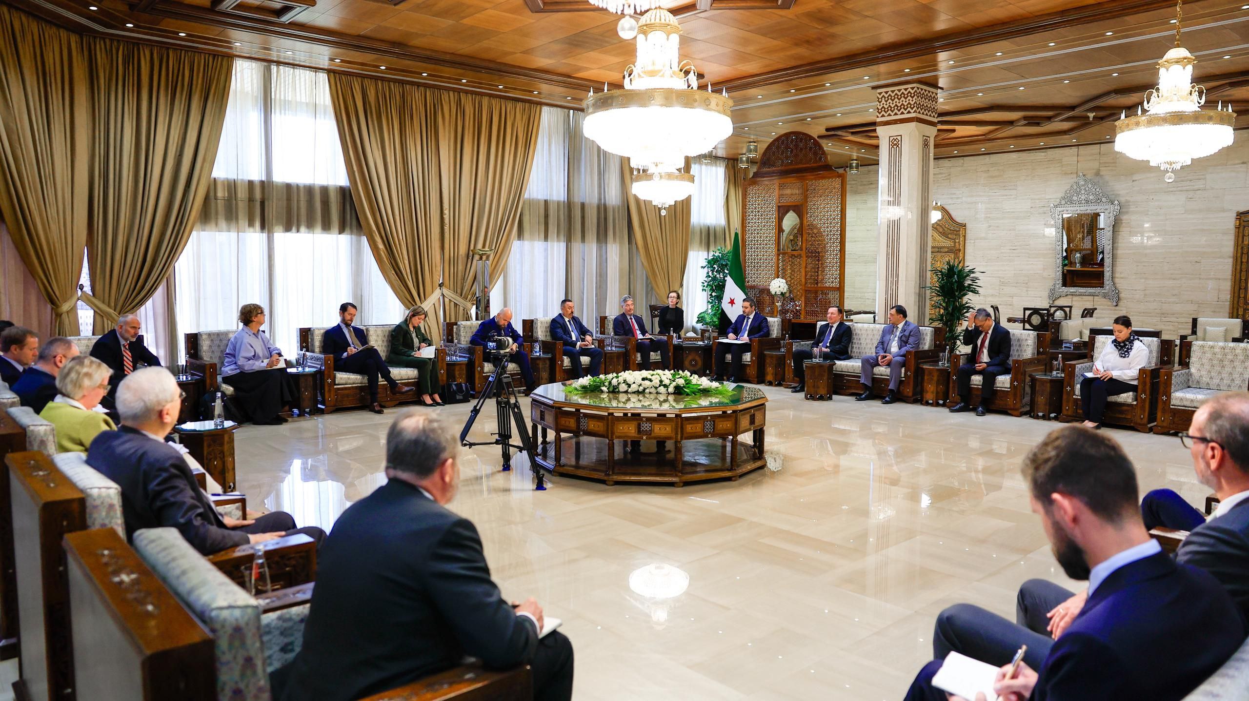 Foreign Minister and Expatriates Minister Asaad Hassan Al-Shaibani Meets with  Ambassadors from European, Asian and American Countries in The Capital Damascus