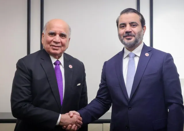 التقى وزير الخارجية والمغتربين السيد أسعد حسن الشيباني وزير خارجية جمهورية العراق السيد فؤاد محمد حسين