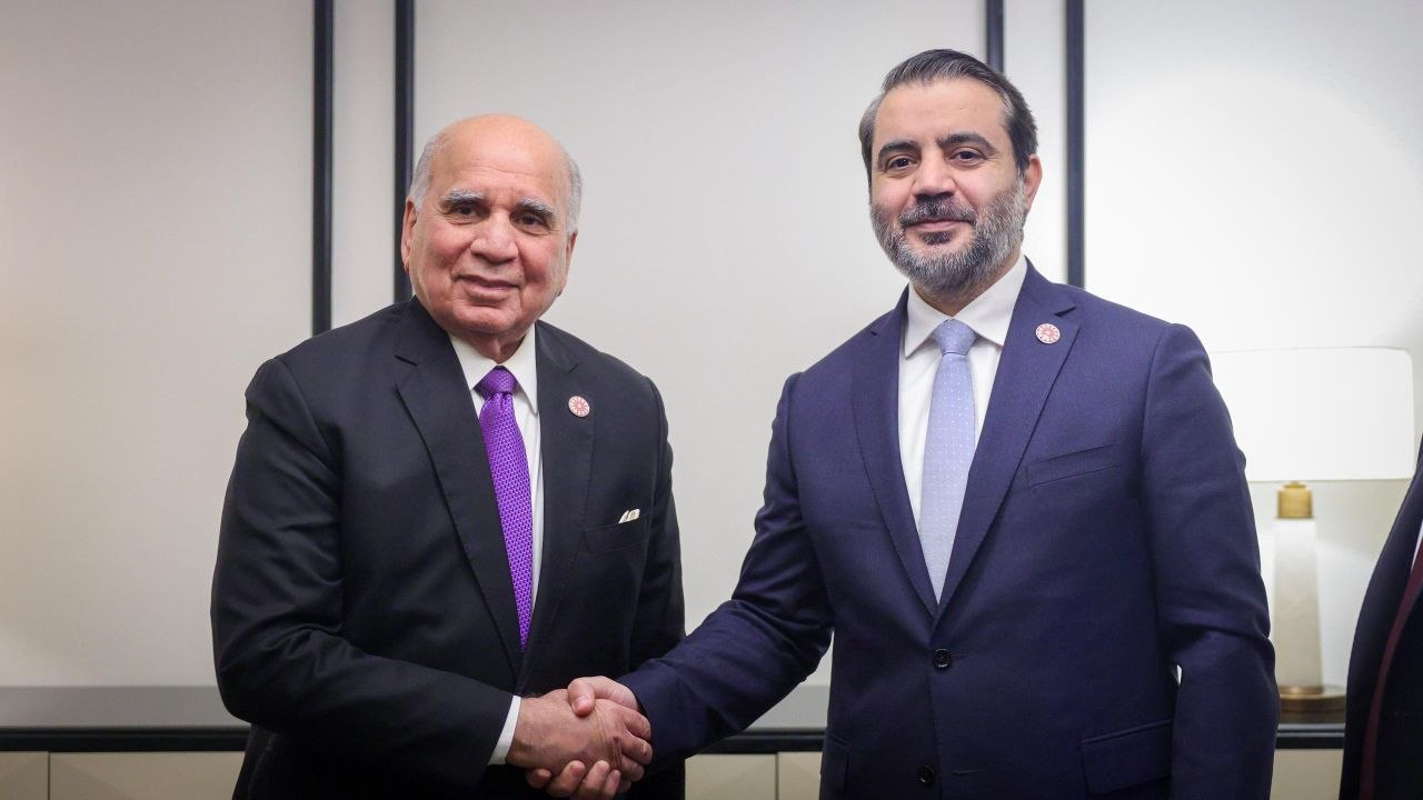 التقى وزير الخارجية والمغتربين السيد أسعد حسن الشيباني وزير خارجية جمهورية العراق السيد فؤاد محمد حسين