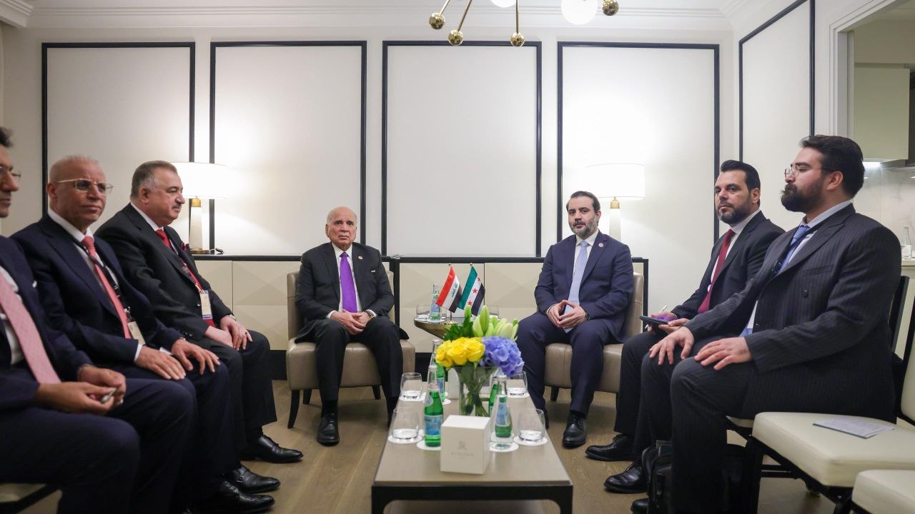 التقى وزير الخارجية والمغتربين السيد أسعد حسن الشيباني وزير خارجية جمهورية العراق السيد فؤاد محمد حسين