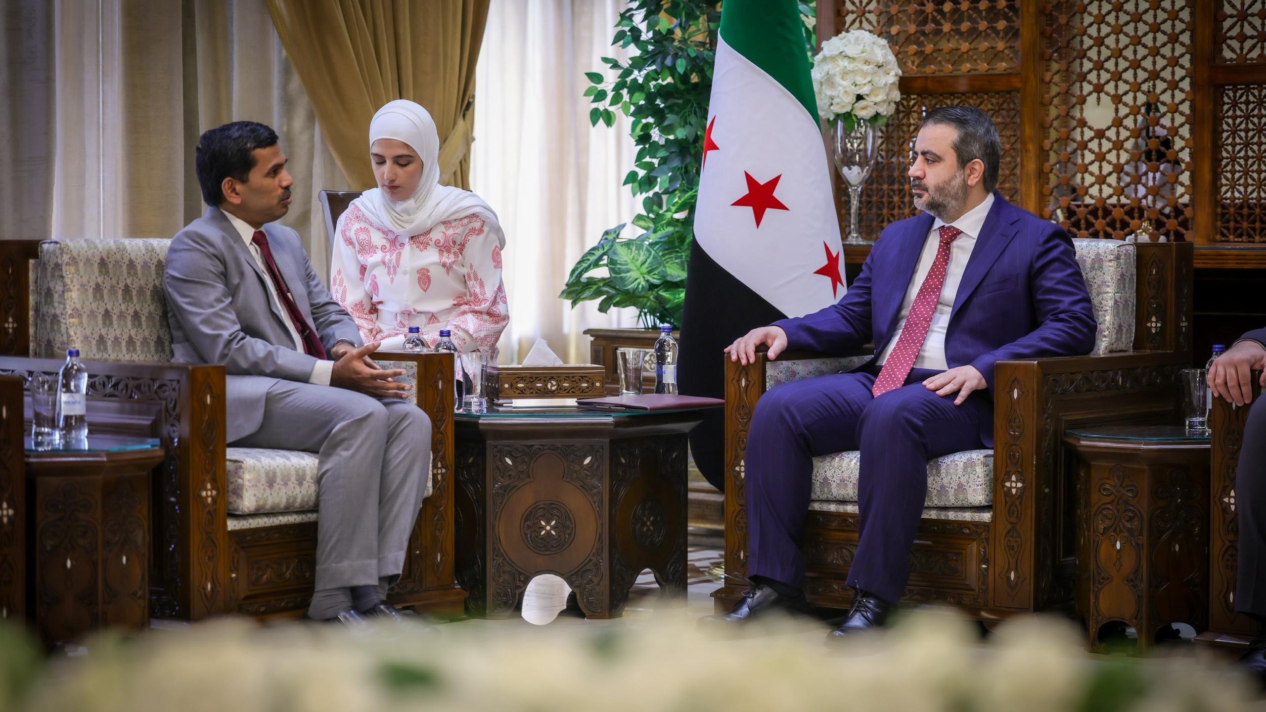 Minister of Foreign Affairs and Expatriates Asaad Hassan Al-Shaibani receives an Indian delegation in Damascus, headed by Mr. Suresh Kumar, Director of the West Asia and North Africa Department at the Indian Ministry of External Affairs