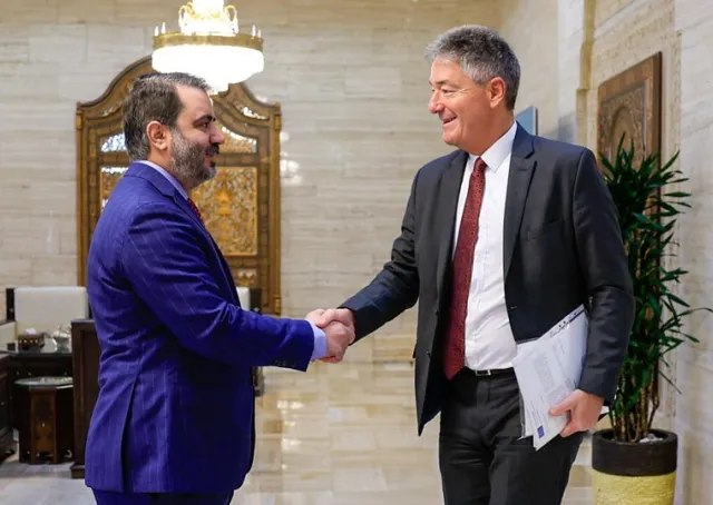 وزير الخارجية والمغتربين السيد أسعد حسن الشيباني يستقبل وفداً أوروبياً في دمشق