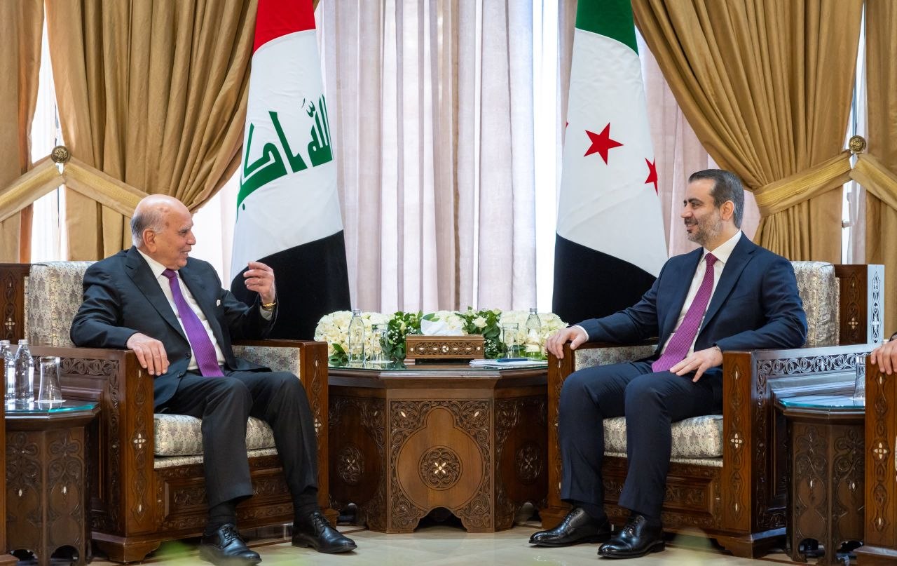 استقبل وزير الخارجية والمغتربين السيد أسعد حسن الشيباني وزير خارجية جمهورية العراق الشقيق السيد فؤاد حسين، في العاصمة دمشق