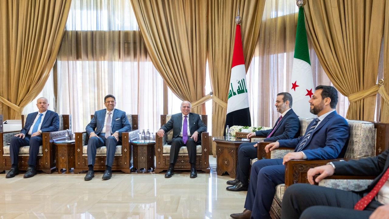 استقبل وزير الخارجية والمغتربين السيد أسعد حسن الشيباني وزير خارجية جمهورية العراق الشقيق السيد فؤاد حسين، في العاصمة دمشق