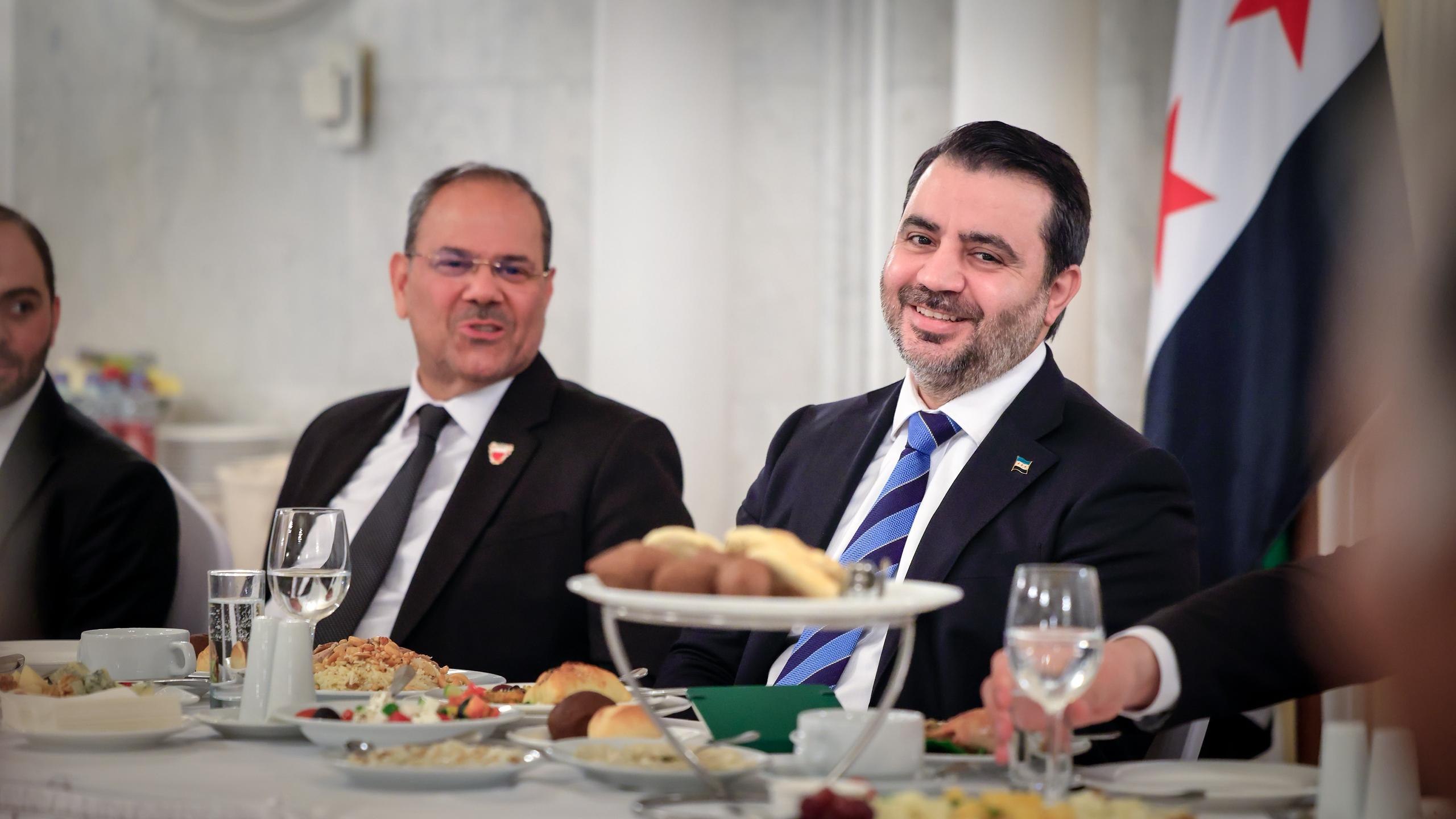 Minister of Foreign Affairs and Expatriates Asaad Hassan Al-Shaibani hostes a dinner banquet to ambassadors of Arab countries accredited to Moscow