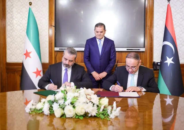 وقّع وزير الخارجية والمغتربين السيد أسعد حسن الشيباني اتفاقية في مجال التعاون الثنائي بين الجمهورية العربية السورية ودولة ليبيا الشقيقة