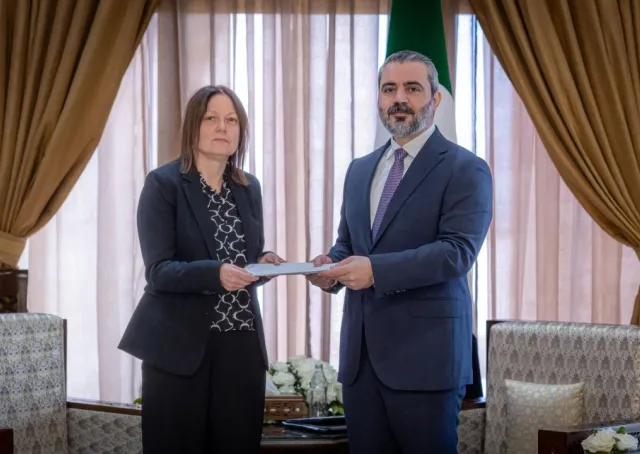 استقبل وزير الخارجية والمغتربين السيد أسعد حسن الشيباني سفيرة مملكة السويد لدى الجمهورية العربية السورية السيدة جيسيكا سفاردستروم في دمشق