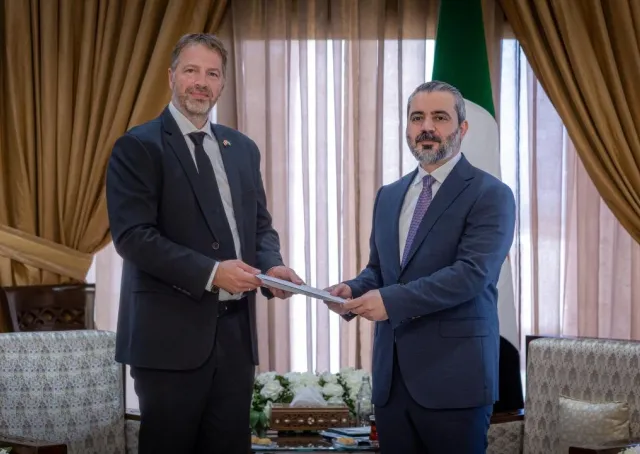 استقبل وزير الخارجية والمغتربين السيد أسعد حسن الشيباني سفير مملكة الدنمارك لدى الجمهورية العربية السورية السيد فراي جاكسون