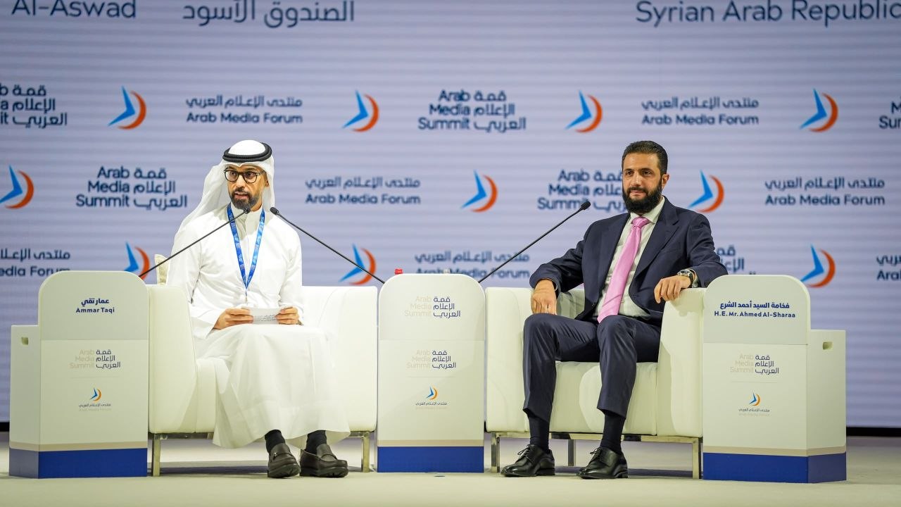 شارك وفد الجمهورية العربية السورية برئاسة فخامة الرئيس أحمد الشرع ووزير الخارجية والمغتربين السيد أسعد حسن الشيباني في فعاليات افتتاح الدورة الـ24 لقمة الإعلام العربي 2026 في دبي